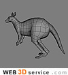 Low poly kangaroo 3D model