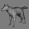 Low poly Wolf 3D model