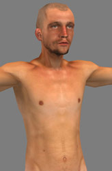 Low poly nude male 3d model - textured